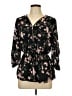 J for Justify Floral Black 3/4 Sleeve Blouse Size L - photo 1