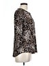 Roz & Ali Animal Print Brown 3/4 Sleeve Blouse Size L - photo 4