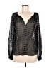 Joie Metallic Black Long Sleeve Silk Top Size M - photo 1