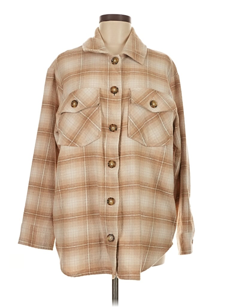 Pre-owned Time And Tru Coat In Tan