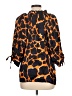 Sofia Collections Animal Print Orange 3/4 Sleeve Blouse Size L (estimated) - photo 2