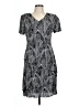 Connected Apparel 100% Polyester Paisley Gray Casual Dress Size 12 - photo 1