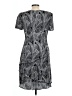 Connected Apparel 100% Polyester Paisley Gray Casual Dress Size 12 - photo 2