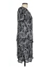 Connected Apparel 100% Polyester Paisley Gray Casual Dress Size 12 - photo 4
