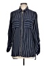 MICHAEL Michael Kors 100% Polyester Stripes Blue Long Sleeve Blouse Size L - photo 1