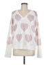 Made With Love Hearts White Pullover Sweater Size M - photo 1