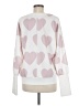 Made With Love Hearts White Pullover Sweater Size M - photo 2