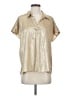 Soft Surroundings 100% Polyester Metallic Gold Short Sleeve Blouse Size S (petite) - photo 1