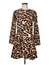Aqua 100% Polyester Animal Print Brown Casual Dress Size M - photo 1