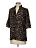 MICHAEL Michael Kors Animal Print Brown 3/4 Sleeve Blouse Size S - photo 1