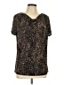 Jaclyn Smith Animal Print Brown Short Sleeve Henley Size L - photo 1