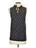 Ann Taylor LOFT 100% Polyester Black Sleeveless Blouse Size S - photo 2