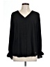 T Tahari 100% Polyester Black Long Sleeve Blouse Size L - photo 1
