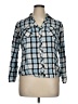 Cato Plaid Blue 3/4 Sleeve Button-Down Shirt Size XL - photo 1