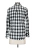 Isabel Maternity 100% Rayon Checkered-gingham Silver Long Sleeve Button-Down Shirt Size Sm Maternity - photo 2