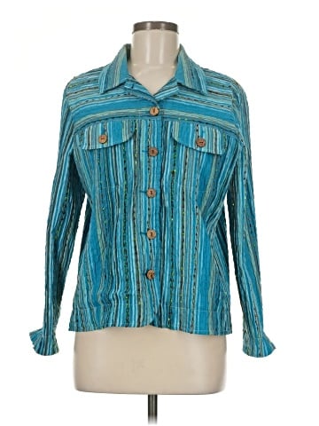 Draper's & Damon's 3/4 Sleeve Button-Down Shirt (view 1)