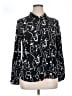 Big Dart 100% Viscose Black Long Sleeve Blouse Size UK 20 / US 16 - photo 1