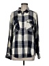 Sanctuary 100% Rayon Plaid Gray Long Sleeve Button-Down Shirt Size M - photo 1
