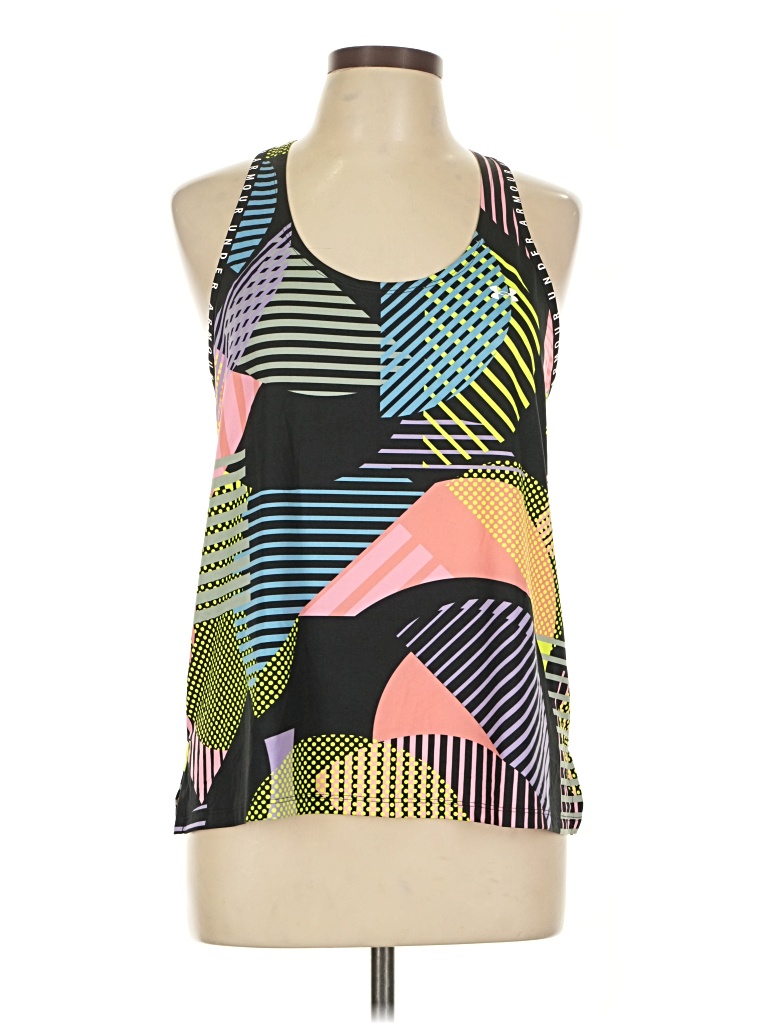 Pre-owned Under Armour Tank Top Green Halter Neckline Tops