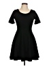 Lush Solid Black Casual Dress Size L - photo 1