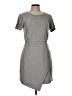 Aqua 100% Polyester Solid Gray Casual Dress Size L - photo 1