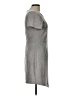 Aqua 100% Polyester Solid Gray Casual Dress Size L - photo 4