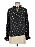 Ann Taylor 100% Polyester Polka Dots Black Long Sleeve Blouse Size S - photo 1