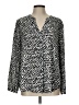 Adrianna Papell 100% Polyester Silver Long Sleeve Blouse Size L - photo 1