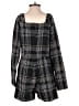 Slate & Willow Plaid Black Romper Size XS - photo 2