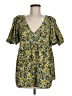 Topshop 100% Polyester Yellow Short Sleeve Blouse Size 8 - photo 1