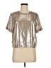 Rag & Bone 100% Polyester Metallic Silver Short Sleeve Top Size M - photo 1