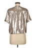 Rag & Bone 100% Polyester Metallic Silver Short Sleeve Top Size M - photo 2