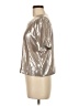 Rag & Bone 100% Polyester Metallic Silver Short Sleeve Top Size M - photo 5