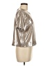 Rag & Bone 100% Polyester Metallic Silver Short Sleeve Top Size M - photo 4