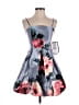Crystal Doll 100% Polyester Floral Gray Cocktail Dress Size 3 - photo 1