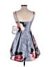 Crystal Doll 100% Polyester Floral Gray Cocktail Dress Size 3 - photo 2