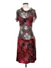 Assorted Brands Graphic Gray Burgundy Casual Dress Size S - photo 1