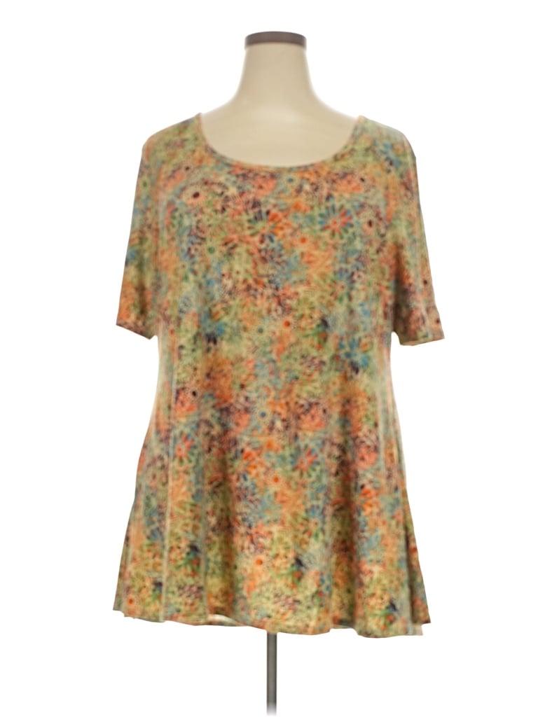 Pre-owned Lularoe Short Sleeve Blouse In Brown