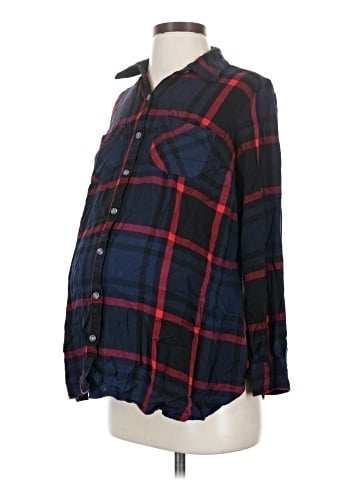 Isabel Maternity Long Sleeve Button-Down Shirt (view 1)