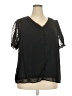 Shein Curve 100% Polyester Black Short Sleeve Blouse Size 3X - photo 1