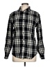 Unbranded 100% Cotton Plaid Black Long Sleeve Button-Down Shirt Size L (estimated) - photo 1