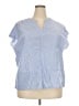 Shein Curve 100% Polyester Blue Short Sleeve Blouse Size 3X - photo 1