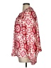 Calligraphie 100% Polyester Red Long Sleeve Blouse Size XL - photo 5