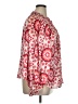 Calligraphie 100% Polyester Red Long Sleeve Blouse Size XL - photo 4
