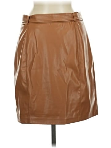 Calvin Klein Faux Leather Skirt (view 2)