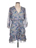 Zara 100% Polyester Paisley Blue Cocktail Dress Size L - photo 1