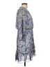 Zara 100% Polyester Paisley Blue Cocktail Dress Size L - photo 4