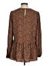 Pomander Place Animal Print Brown Long Sleeve Blouse Size M - photo 1