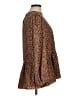Pomander Place Animal Print Brown Long Sleeve Blouse Size M - photo 5