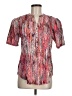 Ava & Grace Print Pink Short Sleeve Blouse Size M - photo 1